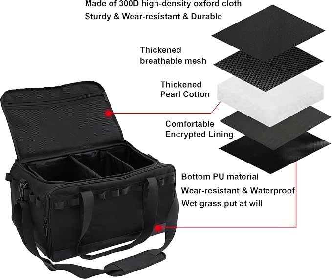 COOZMENT 35L Multi-functional Duffle Bag, Waterproof Shoe & Picnic Camping Organizer, 3 Adjustable Dividers for Travel, Sports, GYM - Image 3
