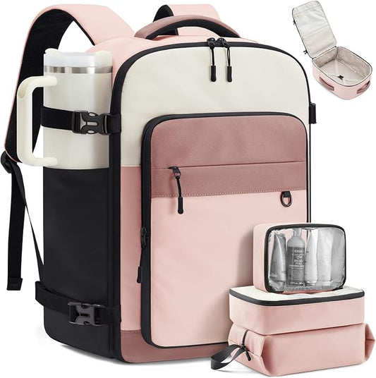 LOVEVOOK Travel Backpack for Women & Men, 40L Large Airline Approved Carry on Backpack for Travel, TSA Personal Item Travel Bag with 3 Packing Cubes, Waterproof Travel Essentials Bag fits 17" Laptop by LOVEVOOK