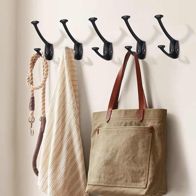 2 Pack Oil Rubbed Bronze Hooks Decorative Heavy Duty Solid Large Coat Hooks for Towel Hanging Coats Robe Wall Mounted Towel Bags Door Back Bathroom Wall Hook. - Image 4