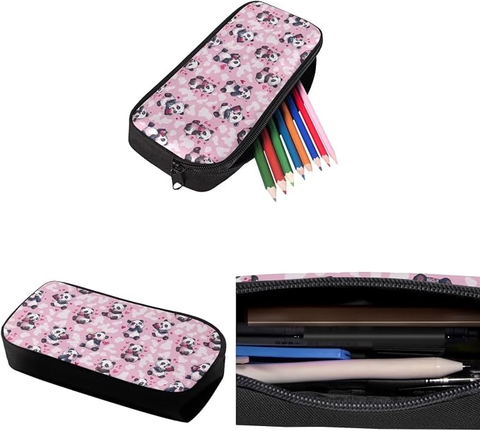 Backpack for School Teens Bookbags with Reusable Lunch Bag Pencil Pouch Water Bottle Organizer Set of 4, Panda Heart Hiking Bookbag Lightweight Book Bags Rucksack for Travel - Image 6