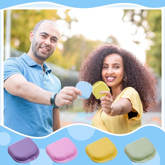 Sherr Dental Retainer Case with Holes,120 Pcs,12 Pastel Colors - Image 3