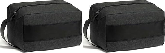 Vorspack Toiletry Bag for Men - Water Resistant Travel Bag for Toiletries, Bathroom Essentials, Travel Accessories, Gifts - Grey (Pack of 2) by Vorspack