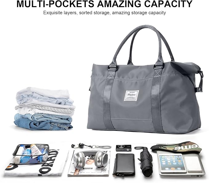 Travel Duffel Bag, Carry On Overnight Weekender Bags for Women | Travel Bag with Wet Pocket & Trolley Sleeve, For Spirit Airlines 18x14x8 Personal Item Bag - Image 2