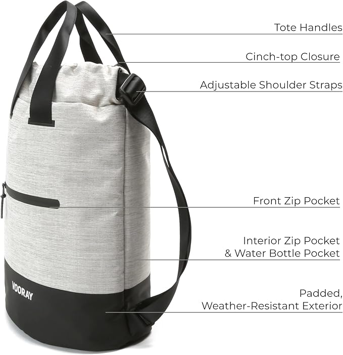 VOORAY 23L Flex Cinch Drawstring Backpack – Lightweight Travel Bag, Weekender & Sports Gym Bag for Women and Men - Image 2