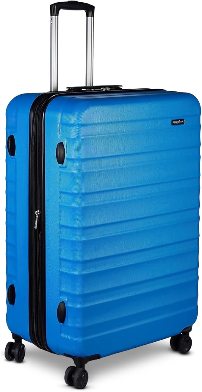 Amazon Basics 30" Hardside Large Checked Luggage, Expandable For Up to 15% More Space, With Scratch-Resistant Surface, Four Multi-directional Wheels, Telescoping Handle, Light Blue by AmazonBasics