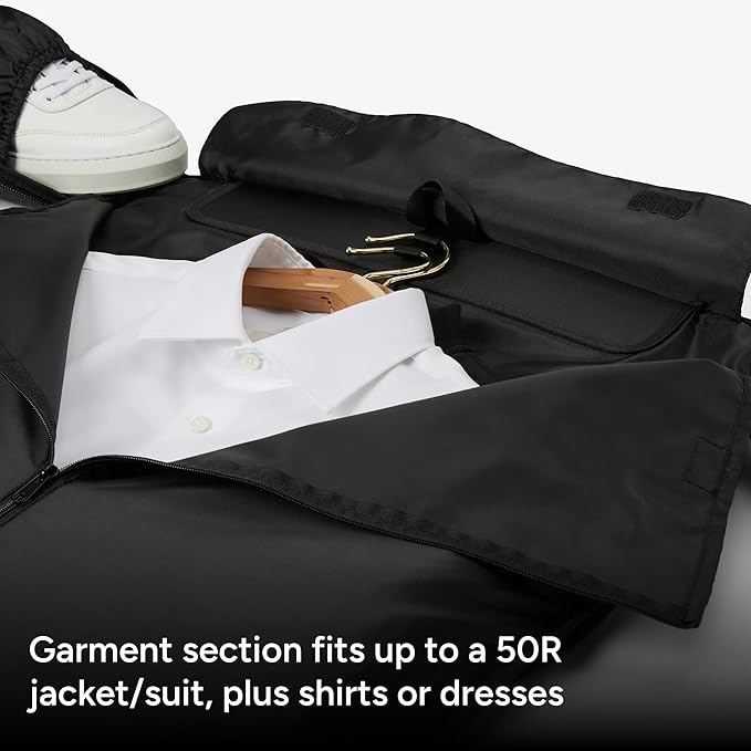 Halfday Convertible 2-in-1 Garment Duffel Weekender Bag 45L: Wrinkle-Free Travel (Hanging Suit Compartment, Shoe Pockets, Trolley Sleeve), Durable & Water-Resistant Carry-on, Shadow - Image 2