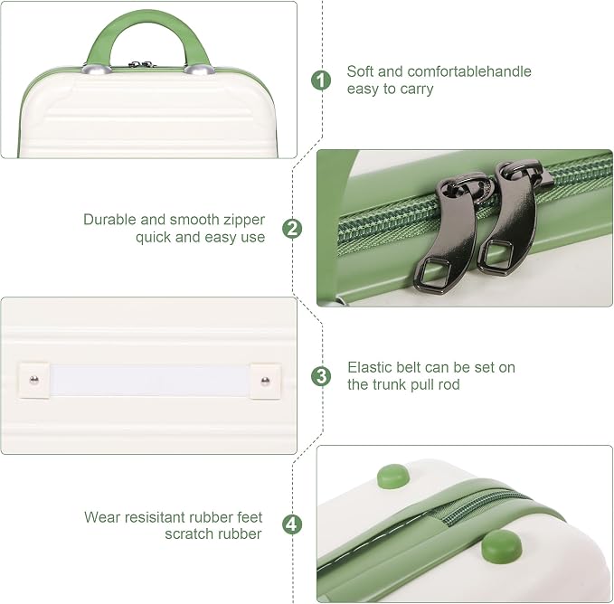 14 Inch Hardshell Makeup Train Case PC+ABS Cosmetic Organizer Travel | Toiletry Bag Makeup Storage Box Portable Beauty Case with Elastic Strap for Women - Image 7