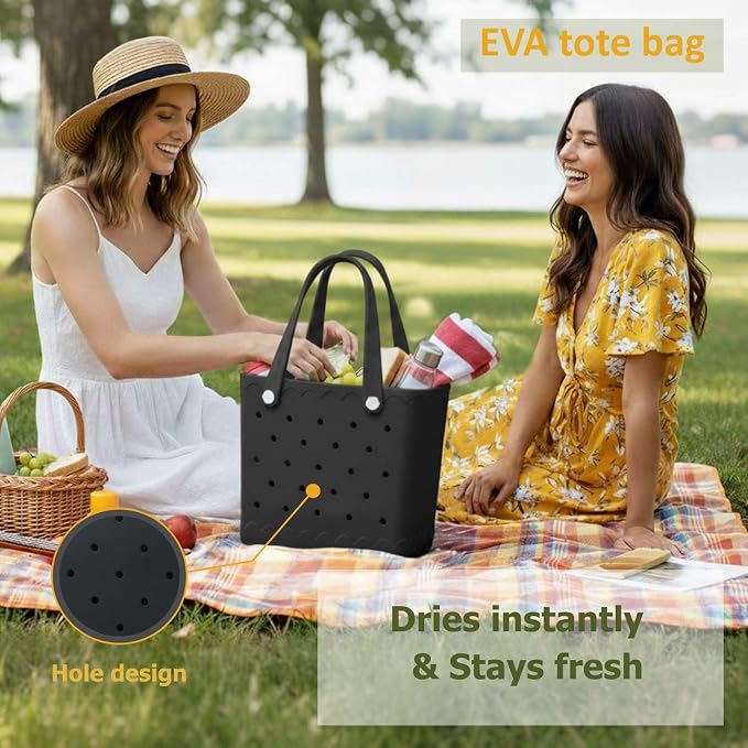 Rubber Beach Bag Waterproof Durable Large Tote Bag for Beach Sports Pool Swim Travel EVA Tote - Image 5