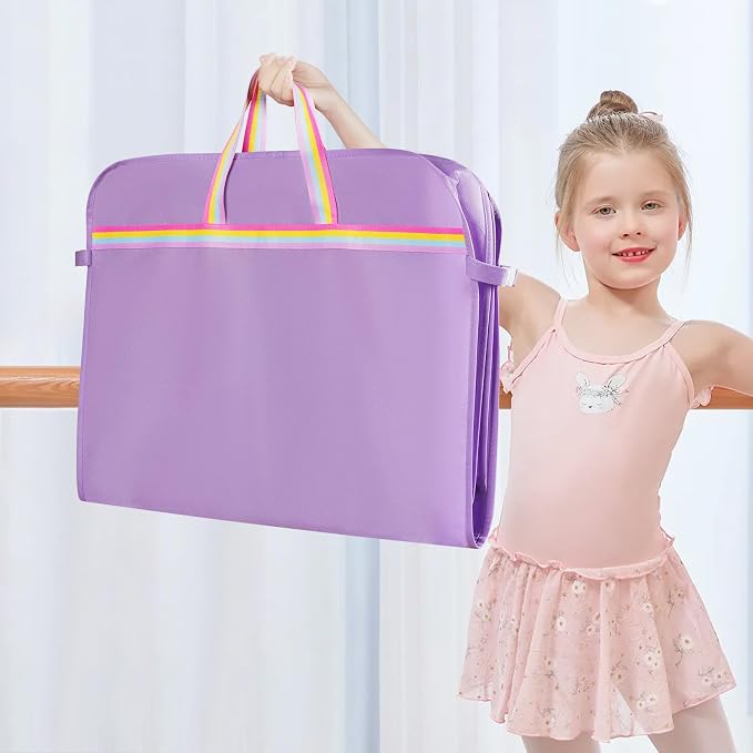 LOVEGRASS Kids Garment Bags for Dance Costumes, 40" Dance Costume Garment Bag for Dance Competition with Multi Pockets and Rainbow Handles Perfect for Dance Recitals and Practice, Purple - Image 6