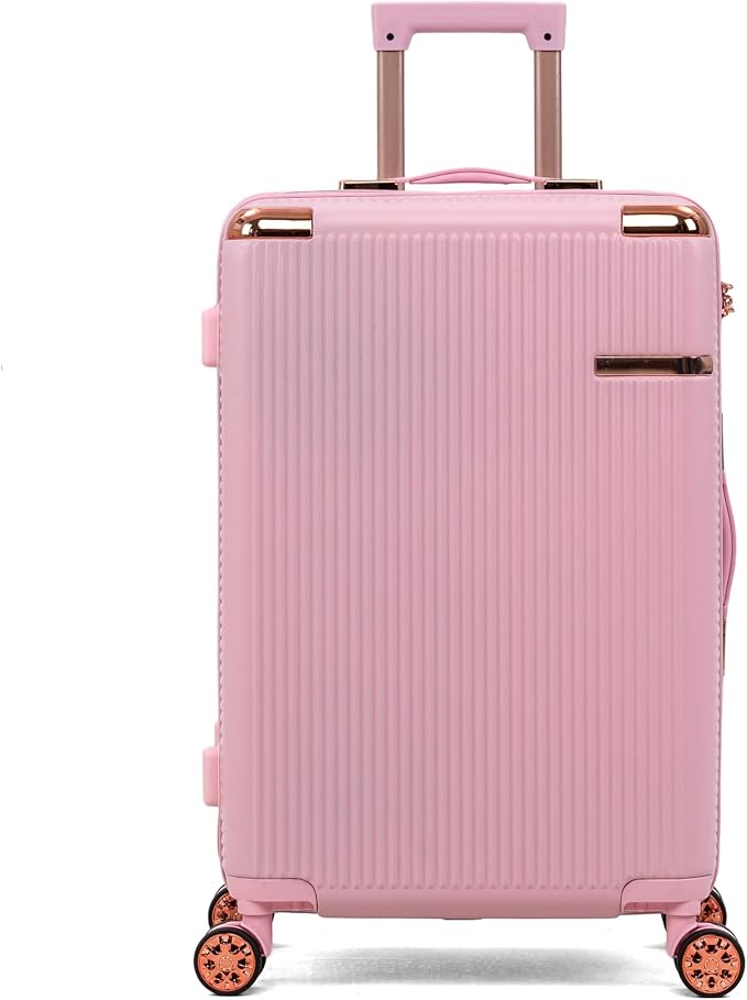 Merax Luggage Sets 4 Piece with Cosmetic Case TSA Lock, Hardside ABS Carry On Suitcase with YKK Zippers Lightweight Rolling Travel Luggage Sets with Spinner Wheels,14+20+24+28 IN,Pink - Image 8