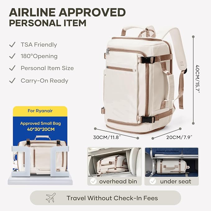 coofay Travel Backpack for Women Men, Carry on Backpack for Airplanes | Personal Item Travel Backpack Carry on Flight Approved,Mochila de Viaje Casual Daypack Backpacks Tsa Approved Hiking Backpack - Image 2