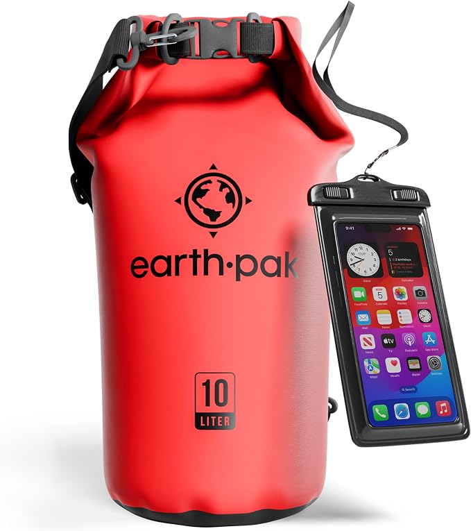 Earth Pak Waterproof Dry Bag - Roll Top Waterproof Backpack Sack Keeps Gear Dry for Kayak with Waterproof Phone Case by earthpak