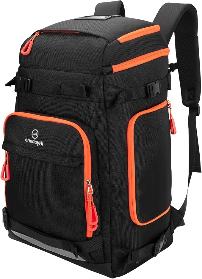 Ski Boot Bag, 70L Snowboard Boot Backpack, Waterproof Ski Boot Bag Backpack, Ski & Snowboard Boots Travel Backpack for Ski Helmets, Goggles, Gloves, Apparel & Accessories for Adults & Youth by onedayHI