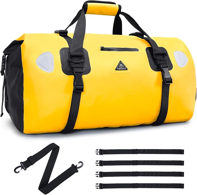 Haimont Waterproof Duffel Bag Roll-top Dry Duffel Bag with Quick-fixed Straps for Motorcycling, Rafting, Boating, SUP, Kayaking, Travel, 50L/70L by Haimont
