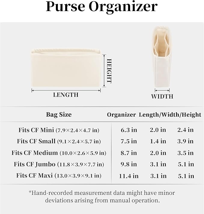 Purse Organizer Insert, Silky-Soft Lightweight Design, Multi-Pocket, Keeps Bag Organized & Protects Interior, Fits Chanel Classic Flap Jumbo, Ideal for Travel & Daily Use(Craie, Chanel CF Jumbo 30) - Image 9