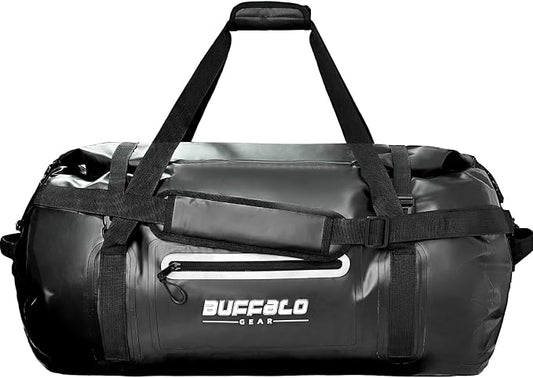 Buffalo Gear Waterproof Duffle Bag 40L 60L 80L Roll-top Dry Bag Heavy Duty Waterproof Duffel Travel Bag for Kayaking Rafting Boating Fishing Camping by BuffaloGear