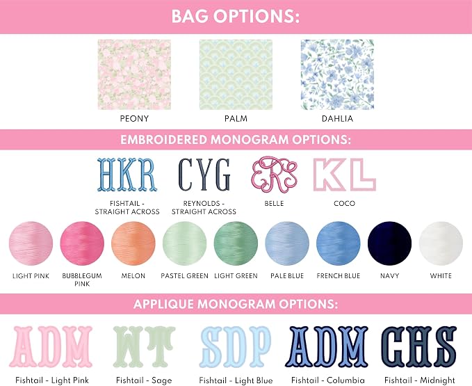 Personalized Clear Coated Pouch - Medium or Large Toiletry Bag with Embroidered or Applique Monogram, Custom Makeup or Travel Organizer, Easy-Clean Cosmetic Bag, Travel Gift for Women (Peony, XL) - Image 4