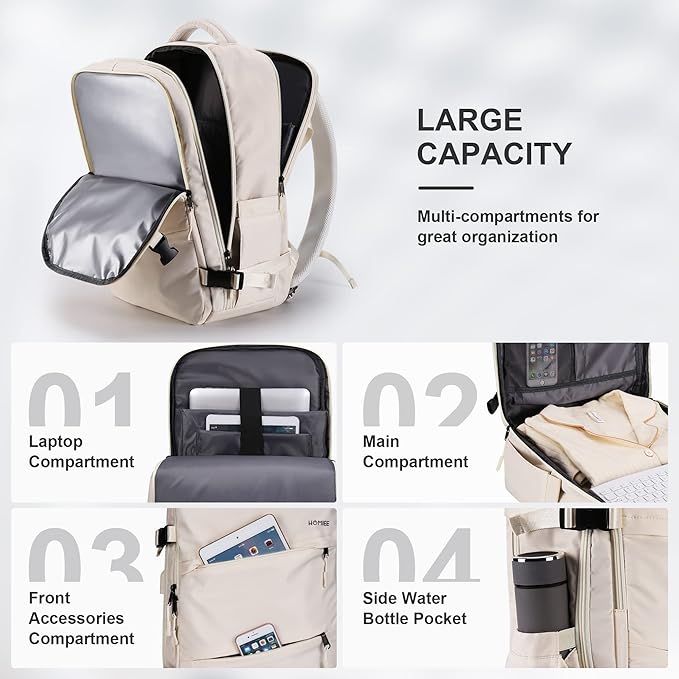 HOMIEE Travel Laptop Backpack for Men Women, Personal Item Carry On Bag | Dry Wet Separation Mochila de Viaje for Weekender Business Hiking Camping - Image 5