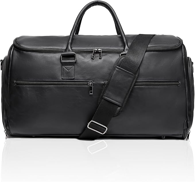 seyfocnia Carry On Garment Bag for Travel, Convertible Travel Garment Bag for Men Women, 2 in 1 Hanging Suitcase Suit Business Travel Bag, Black by Seyfocnia