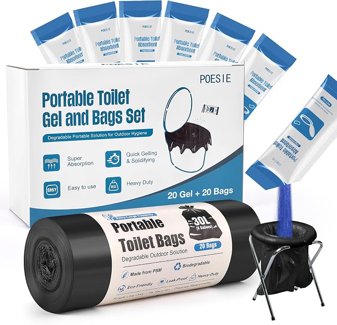 Poesie Poo Absorbent Gel Powder for Portable Toilet Camping Hiking Outdoor Portable Potty Resolution by Poesie