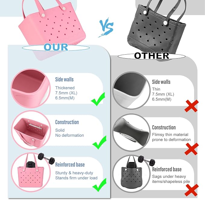 Rubber Beach Tote Bag Waterproof Tip-Proof Outdoor Tote Bag for the Beach Boat Pool Sports - Image 8