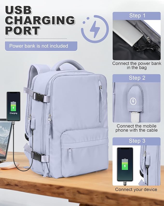 VGCUB Vacuum Backpack Travel with Pump, Vacuum Seal Compression Bags Laptop Backpack Personal Item - Image 7