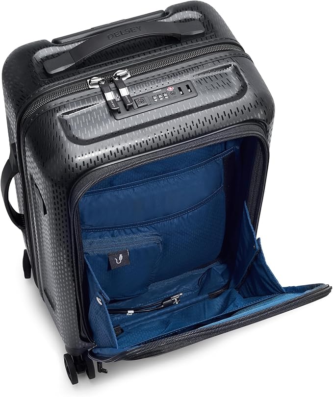 DELSEY PARIS Turenne Hardside Luggage with Spinner Wheels, Black, 2-Piece Set with Soft Pocket (19/27) - Image 9