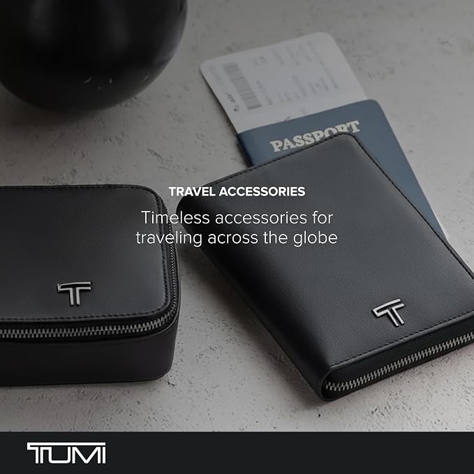 TUMI - Travel Accessories Dopp Kit - Men's Travel Essentials Framed Toiletry Bag - Black Emobossed Leather - Image 6