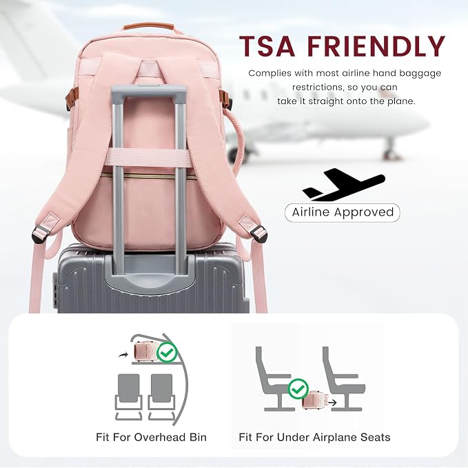 LOVEVOOK 50L Large Travel Backpack for Women Men Fits 17 Inch Laptop, Carry on Backpack for Traveling on Airplane, Personal Item Bag Airline Approved, Business Causal Weekender Backpacks - Image 3