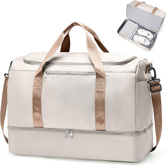 Extra Large Travel Duffel Bag, Carry-On Weekender Bags for Women Travel | Overnight Weekend Bag with Shoes Compartment for Travel Business Trips Sport Hospital by SYCNB