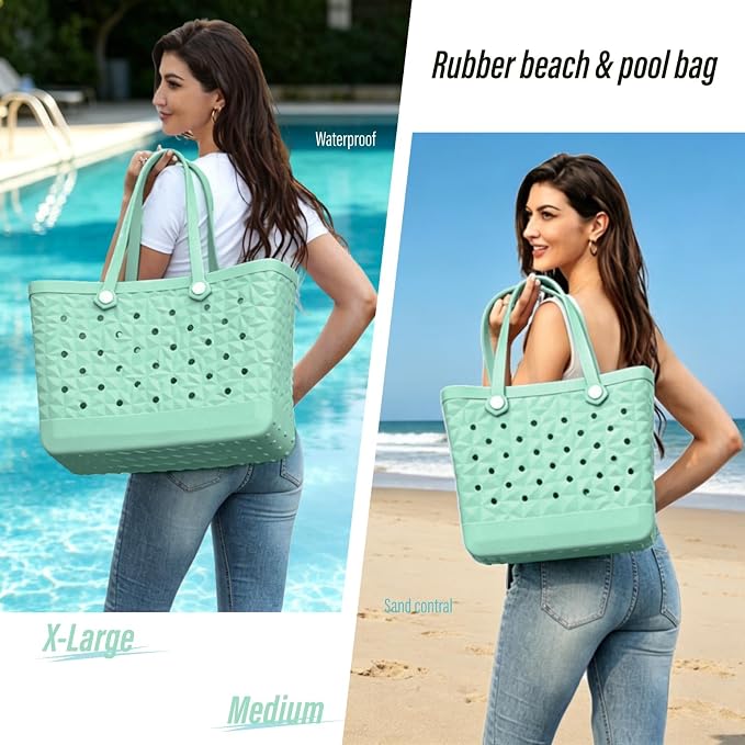 Rubber Beach Tote Bag Waterproof Tip-Proof Outdoor Tote Bag for the Beach Boat Pool Sports - Image 7