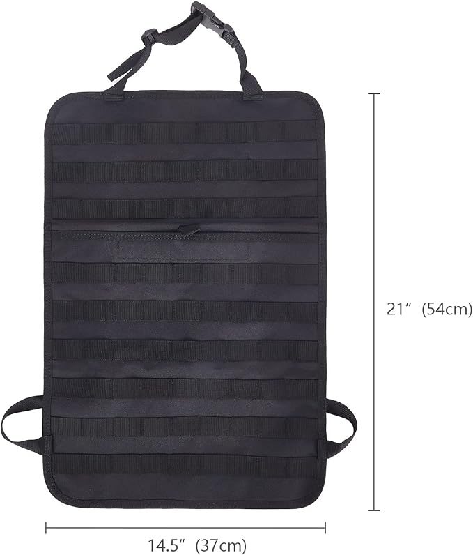 BXBXHD 6 Pack Tactical Truck Organizer Back Seat Storage Car Seat Storage Bag Molle Panels for vehicles, Car and SUV with Lots of Handy Compartments (Black) - Image 9