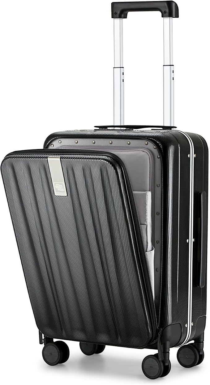 Hanke 20 Inch Carry On Luggage Hard Shell Suitcases with Wheels Luggage Suitcase Travel Luggage for Women Men Rolling Luggage Bags for Business Trip Weekender-Black by Hanke