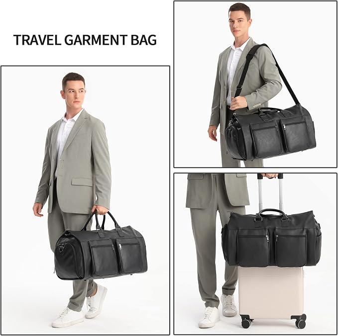 seyfocnia Convertible Travel Garment Bag,Carry on Garment Duffel Bag for Men Women - 2 in 1 Hanging Suitcase Suit Business Travel Bag - Image 6