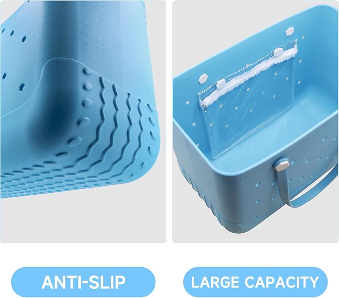 X-Large Waterproof Sandproof Rubber Beach Tote Bag with Zipper Pocket and Phone Kickstand Cup - Image 4
