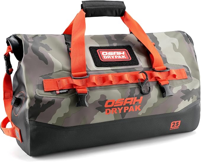 OSAH DRYPAK Waterproof Duffel Bag 25L/40L/60L – Heavy-Duty Motorcycle Tail Bag, Roll-Top Dry Bag for Travel, Camping, Boating, Kayaking, Outdoor Adventure by OSAHDRYPAK