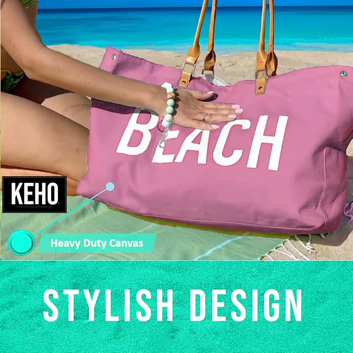 Keho Waterproof Beach Bag with Pockets For Women (Sandproof) - Image 5
