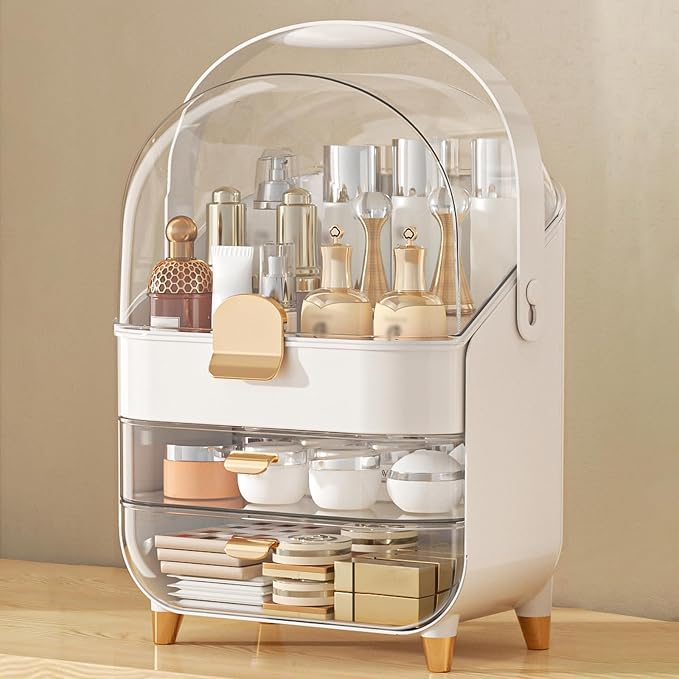 Anylady Makeup Organizer Countertop, Skincare Holder Bathroom Counter Organizer, Storage Box Cosmetic Display Cases, Teen Girl Gifts Make up Organizers for Vanity, Dresser by Anylady