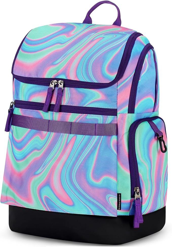 Choco Mocha Swim Bag for Kids Swim Bag for Swimmers, 35L Waterproof Girls Swims Backpack with Wet Dry Compartments, Organized Pool & Beach Bags, Purple by ChocoMocha