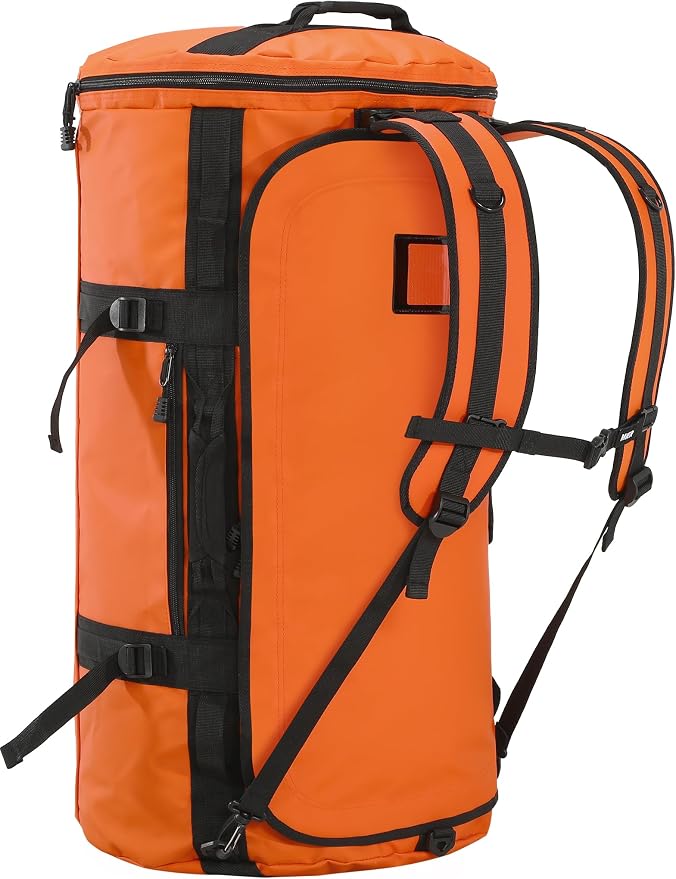 MIER Large Duffle Bag Backpack for Travel Camping Gym Sports, 45L/60L/90L | Water Resistant, Convertible Duffel, Detachable Backpack Straps, Shoe Compartment, Heavy-Duty Tarpaulin, 3 Sizes by MIER