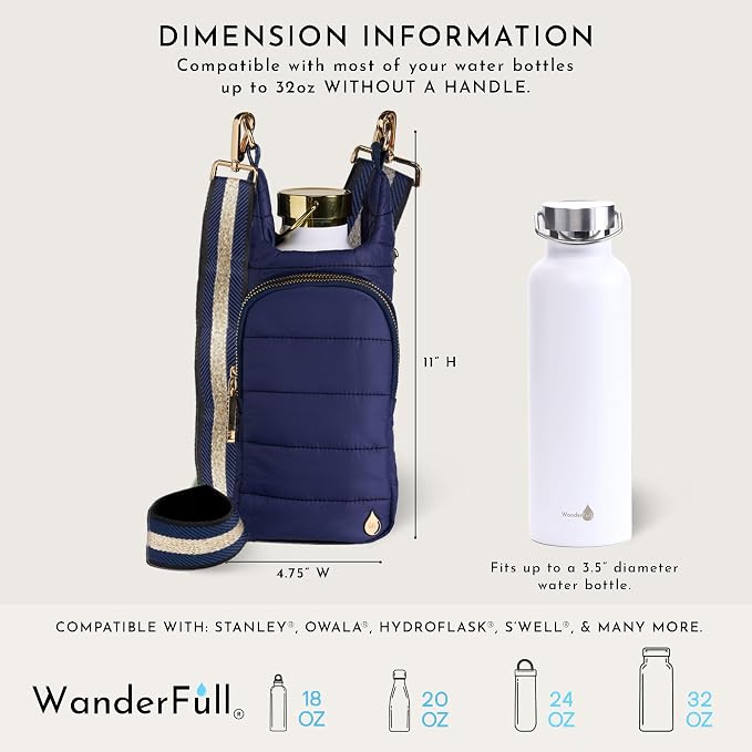 WanderFull Original HydroBag Crossbody Water Bottle Holder with Phone Pocket, Fits Water Bottles up to 32 oz - Image 2