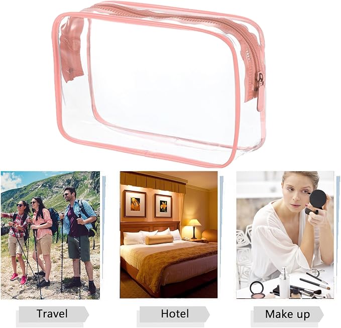 20 Packs Clear Cosmetics Bags for Women Men Waterproof Toiletry Bags PVC Makeup Bags Organizer Case with Zipper for Travel Bathroom (20 Pink Colors) - Image 6