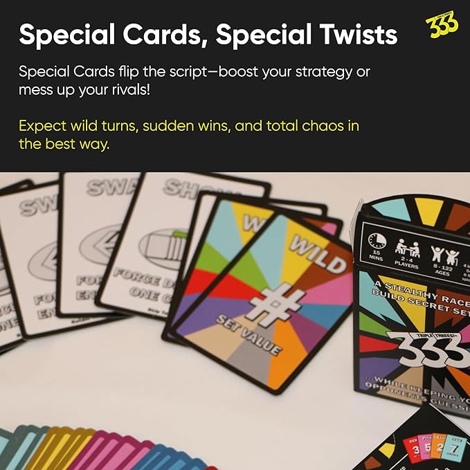 (333) Launch Edition – Unstoppable & Engaging Family Card Game of Strategy & Surprise, Logical Reasoning Play, Easy & Fun to Learn for Kids, Travel Ready, Great Gift Idea, 2+ Players