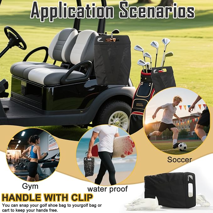Shoe Bag，Shoe Bags for Travel，Golf Shoe Bag，Cleat Bags for Sports Smell Proof，New Upgraded Waterproof, Anti-odor, Remove odor（Double magnetic closure design） - Image 4