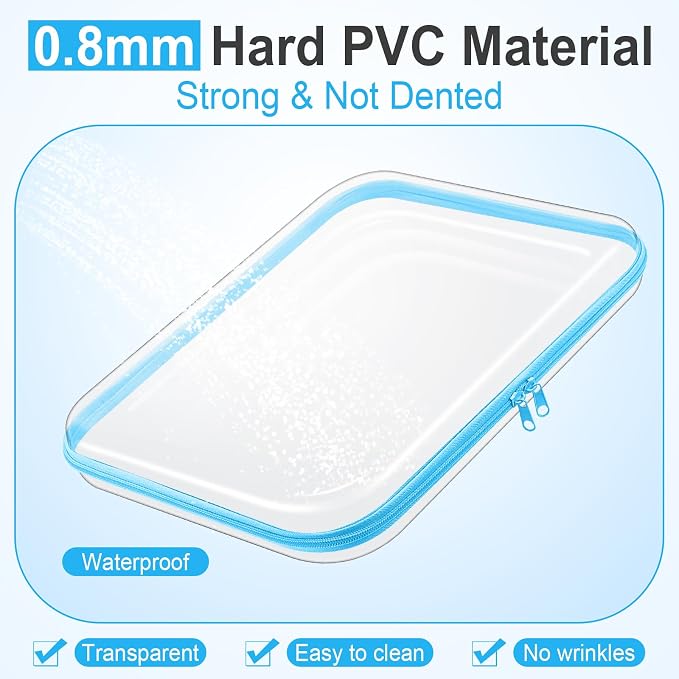 Sanwuta 6 Pcs Clear Hard Zipper Case Plastic Zipper Pouches Transparent Makeup Bag Pencil Case Pouches Toiletry Diaper Bag for Travel Toy Storage Organizer Bins(Assorted Color,13.78 x 11.81 x 2 Inch) - Image 4