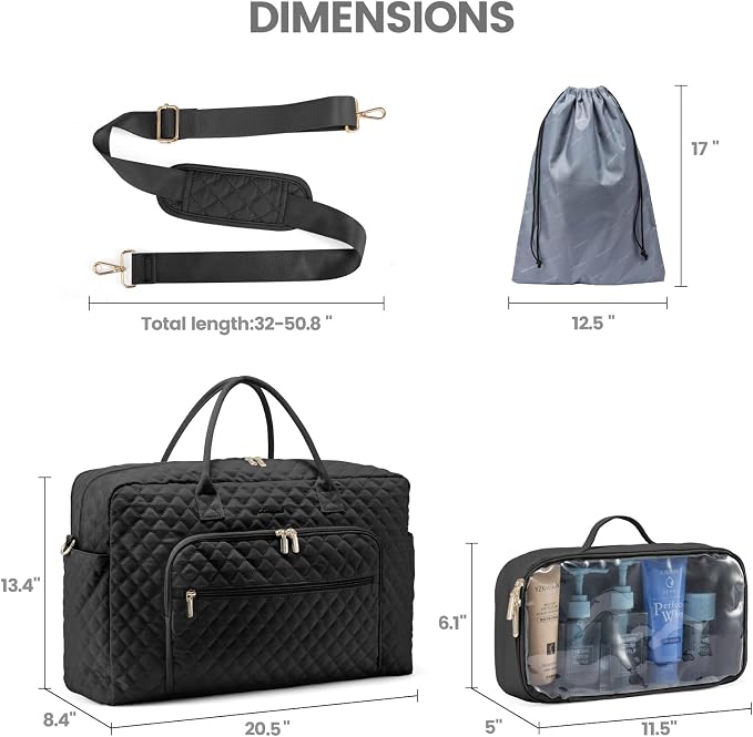 LOVEVOOK Travel Duffle Bag - Women's Weekender Carry On Overnight Laptop & Gym Bag With Toiletry/Shoe Pocket, Hospital Labor Bag - Image 5