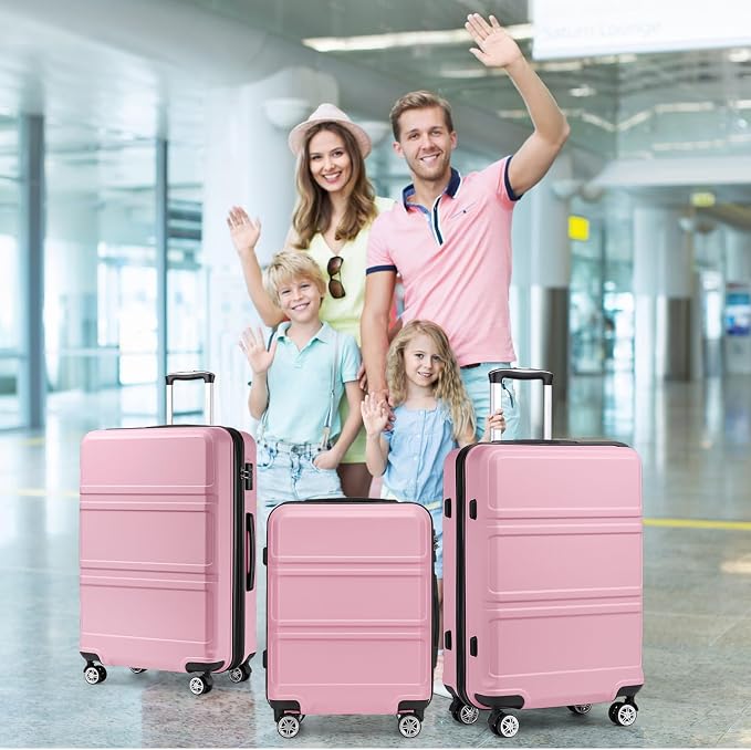 Kono Carry On Luggage 22x14x9 Airline Approved with Spinner Wheels | Lightweight PC+ABS 20 Inch Luggage with TSA Lock,Expandable Hard Shell Carry On Suitcases for Men Women,Pink - Image 2