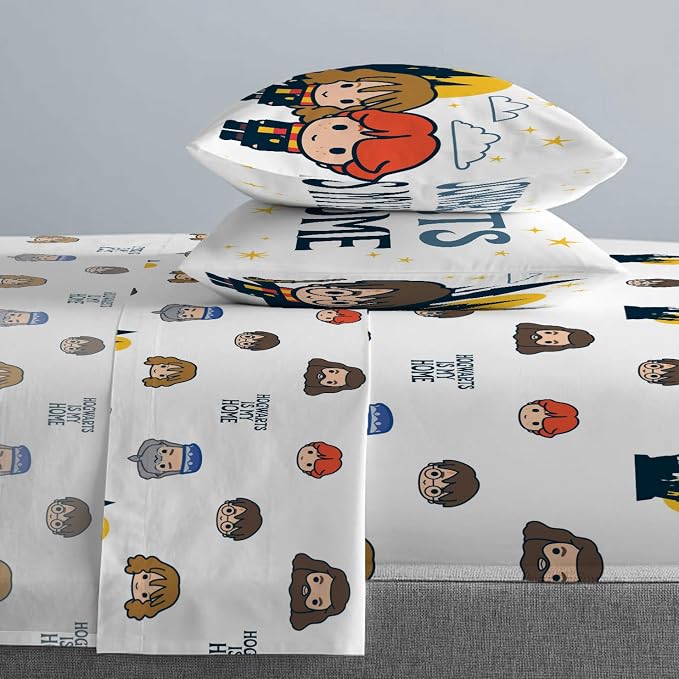 Jay Franco Harry Potter is My Home 5 Piece Full Bed Set - Bedding Features Harry, Ron, Hermoine, Hagrid, and Dumbledore | Hogwarts, Bed in a Bag, Comforter Sheets Pillowcases, Official Product, Soft Microfiber, Machine Washable, Kids Gift - Image 5
