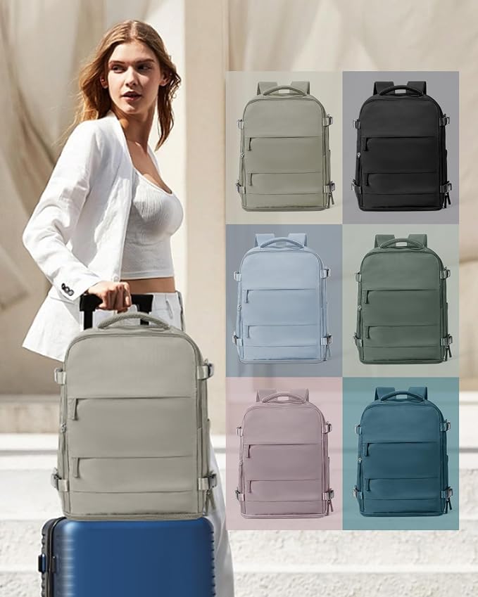 coowoz Large Travel Backpack Carry On for Women Man Waterproof Gym Backpacks with Laptop Compartment Mochila de Viaje Teacher Personal Item Backpack Rucksack Airplane Accessories Must Haves(Brown) - Image 6