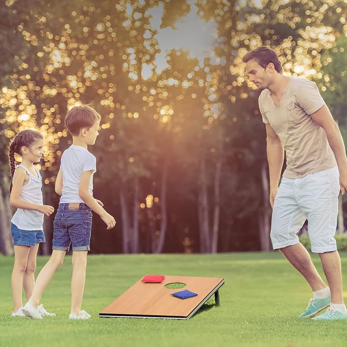 Cornhole Set 4x2 and 3X2 Regulation Size Corn Holes Sets with Carrying Bags & 8 Bean Bags Cornhole Boards Bean Toss Games for Adults Family Outdoor Beach Lawn Outside Backyard Games - Image 7